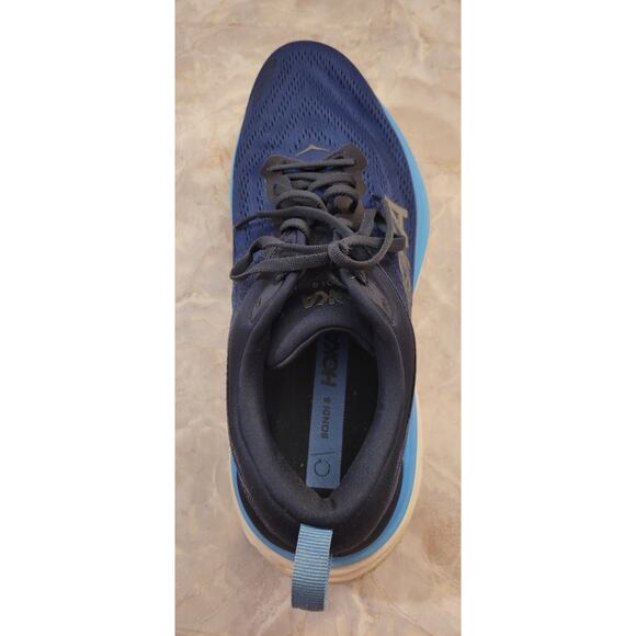 Hoka One One Bondi 8 Men's Outer Space/All Aboard SIZE 11 Blue White - Picture 10 of 11